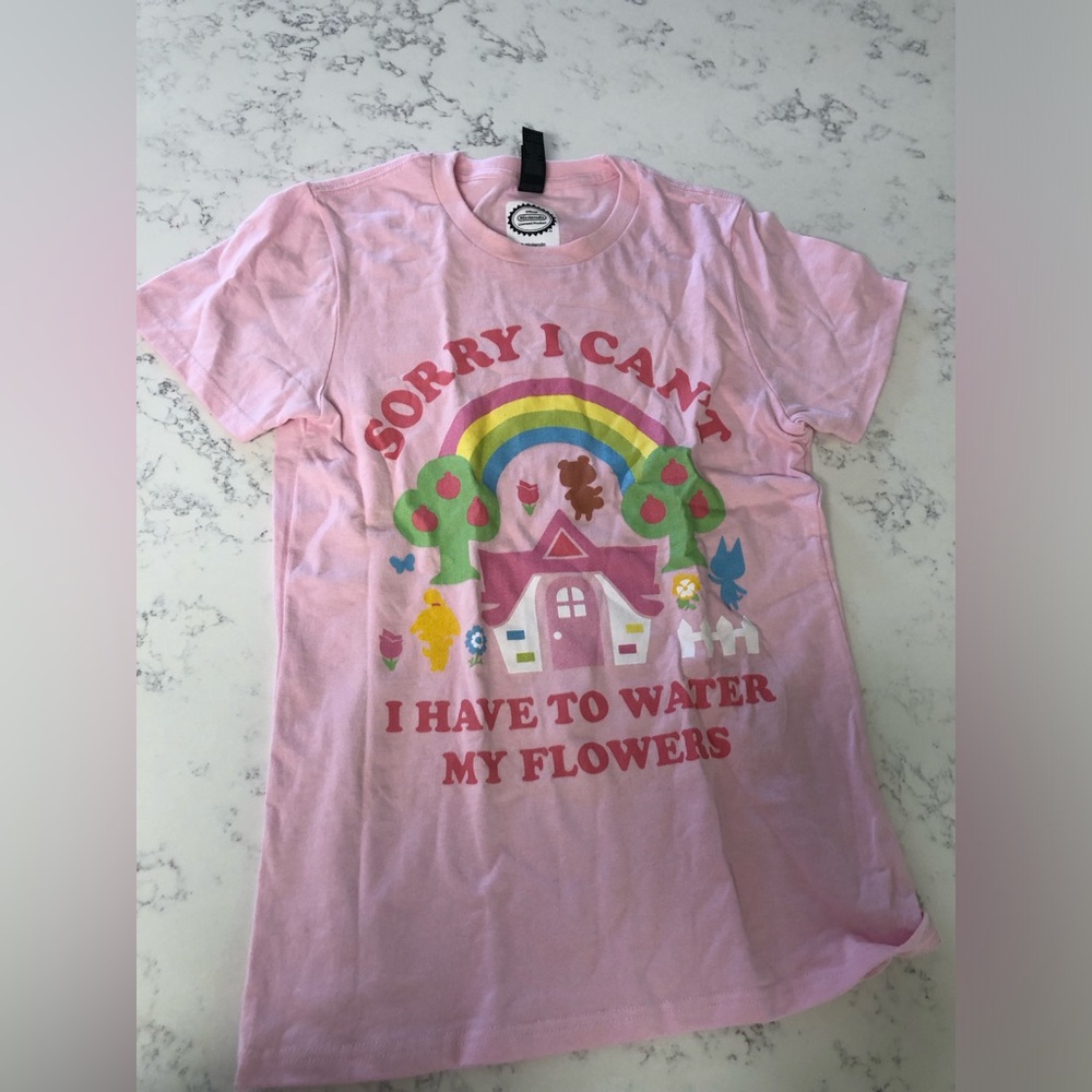 Animal Crossing Pink Nintendo Graphic T Shirt Size Small